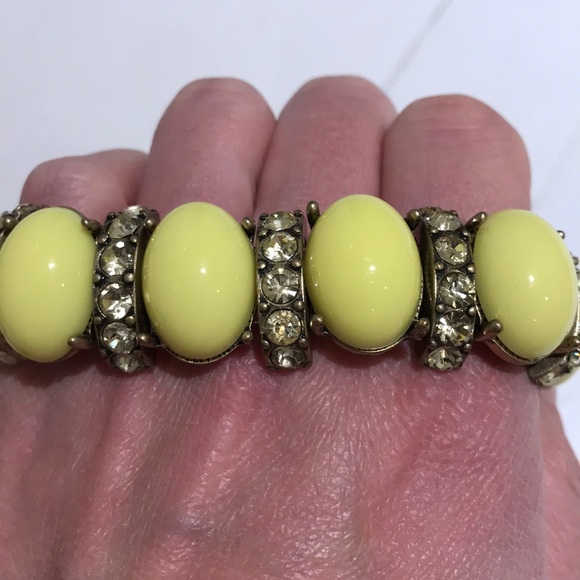 JCrew Elastic Bracelet Yellow Enamel stones/jewels - Picture 3 of 3